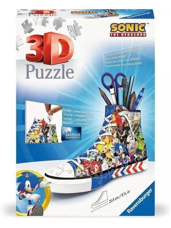 Ravensburger 3D Puzzle 11593 - Sneaker Sonic - Praktischer Stiftehalter - Schreibtisch-Organizer für Erwachsene und Kinder ab 8 Jahren