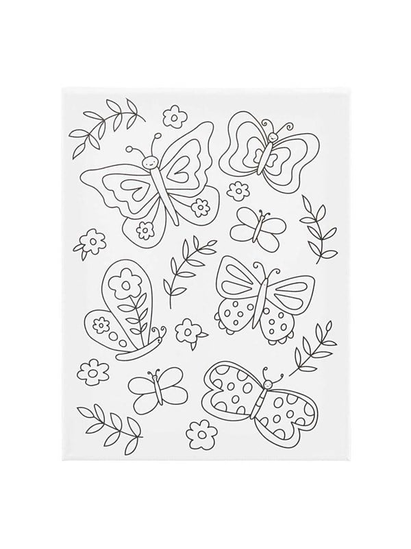 Creativ Company Painting canvas with print butterflies - 24x30cm
