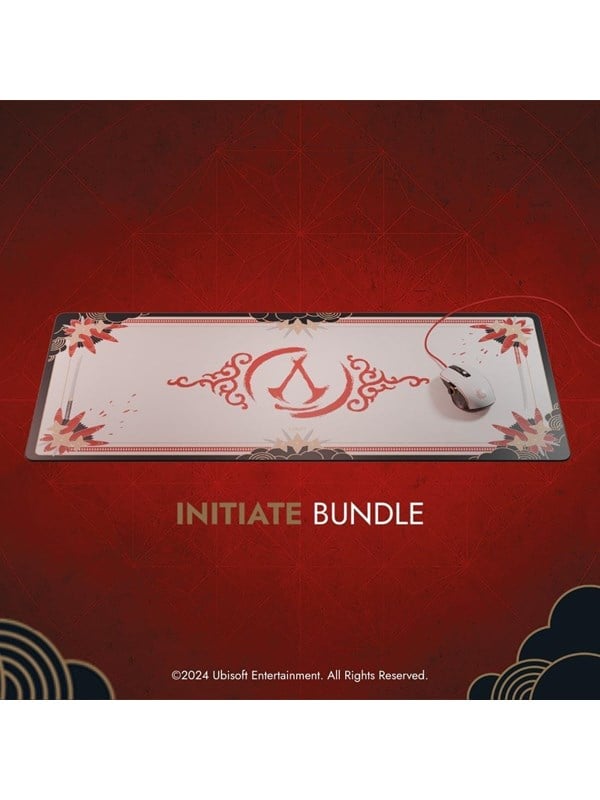Lexip - Initiate Bundle - mouse - USB-A - black gold red white - with Ubisoft mouse pad and Assassins Creed Shadows - Maus Gold