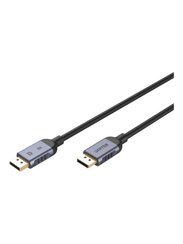 DisplayPort Kabel UNITEK C1628GY01-2M 2m 8K 240Hz DP 2.1 Schwarz/Grau