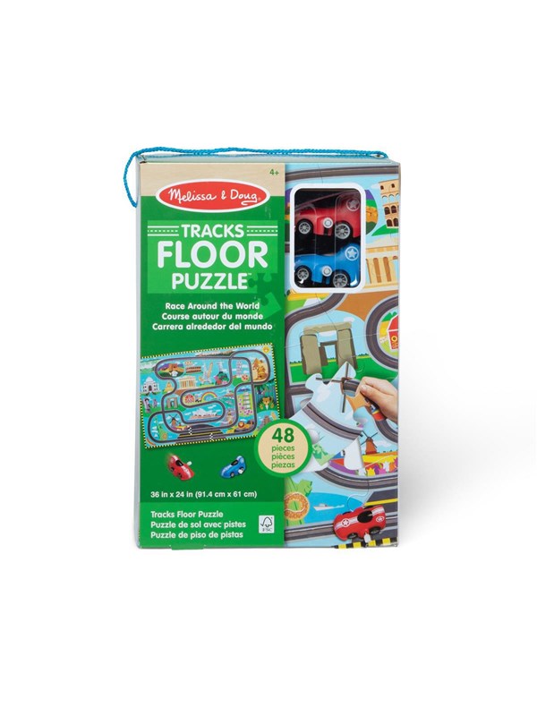 Melissa & Doug Floor Puzzle & Play Set Race Track Boden