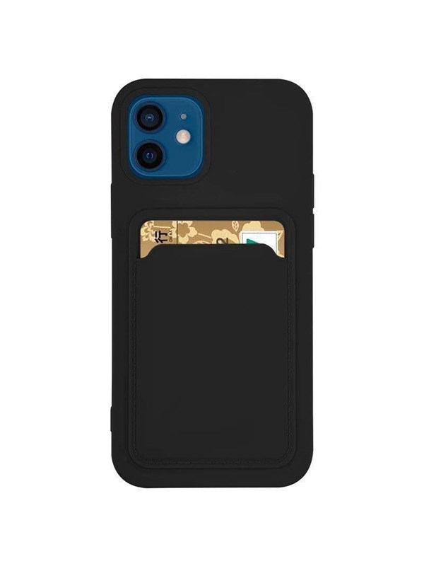 Hurtel Card Case Silicone Wallet Case with Card Slot Documents for Samsung Galaxy A73 Black