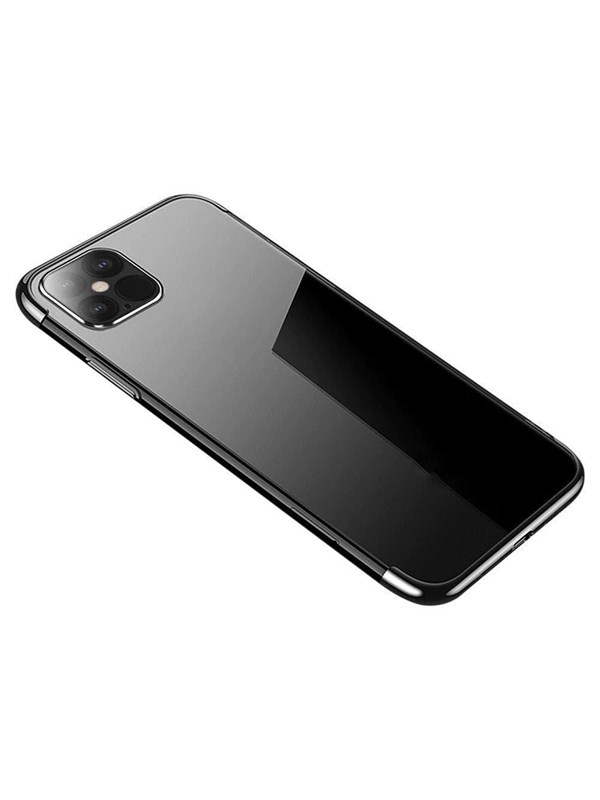 Hurtel Clear Color Case TPU Gel Cover with a Metallic Frame for Samsung Galaxy A13 5G Black