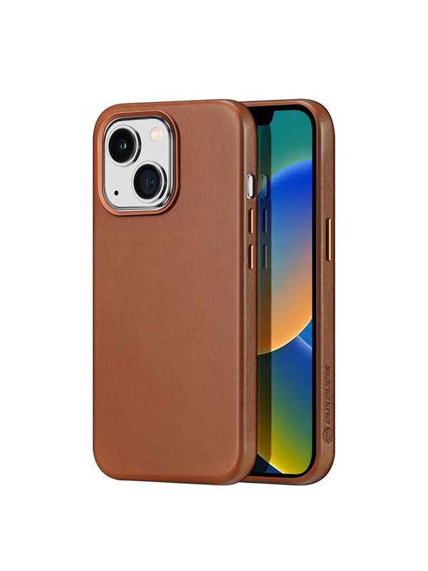 Dux Ducis Naples iPhone 14 Plus Magnetic Leather MagSafe Case Brown