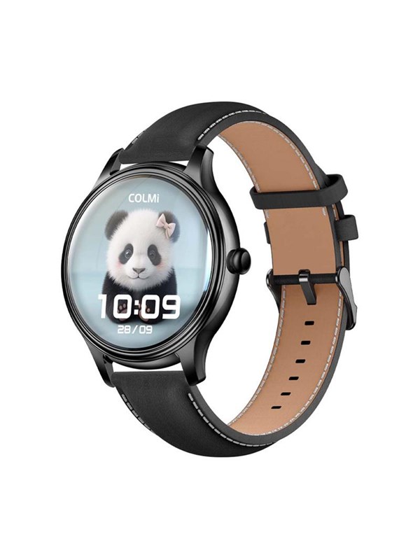 Colmi L28 Bluetooth 44mm Schwarz Leder- und Silikonarmband Smartwatch