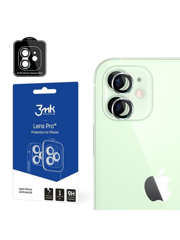 Image of 3mk Lens Protection Pro iPhone 11/12/12 Mini Camera lens protection with mounting frame 1 pc.