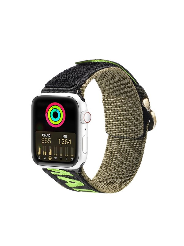 Dux Ducis Strap (Outdoor Version) Apple Watch Ultra Strap SE 9 8 7 6 5 4 3 2 1 (49 45 44 42 mm) Nylon Band Bracelet Black/Green