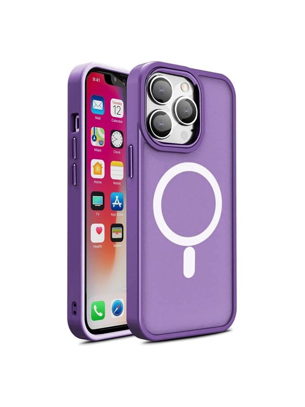Hurtel Magnetic Color Matte Case for iPhone 15 Plus - Purple