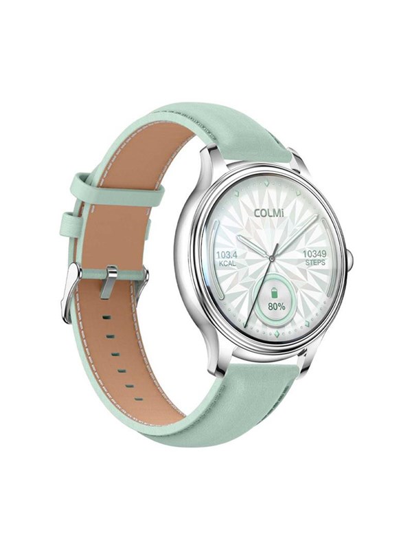 Colmi L28 Bluetooth 1,28" Grün Silber Lederarmband Grün Smartwatch