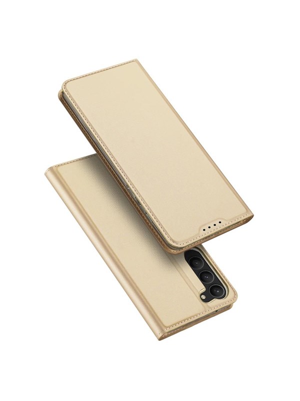 Dux Ducis Skin Pro Samsung Galaxy S23+ Case Flip Cover Card Wallet Stand Gold