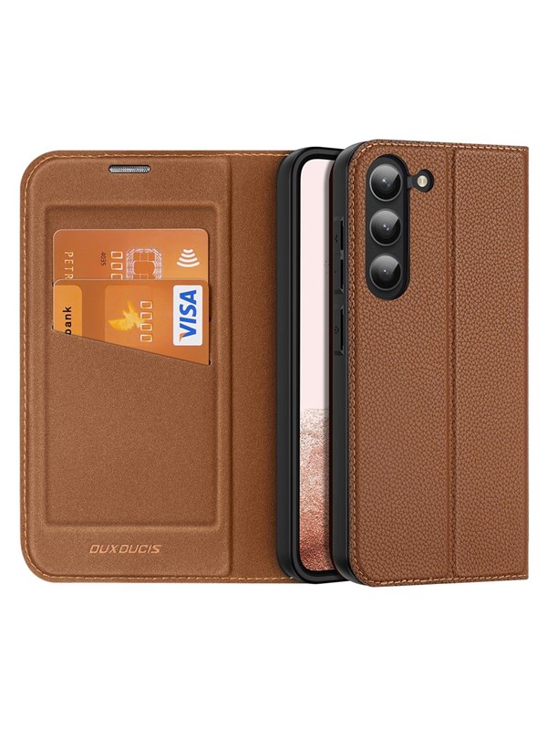 Dux Ducis Skin X2 Samsung Galaxy S23+ Case Flip Cover Wallet Stand Brown