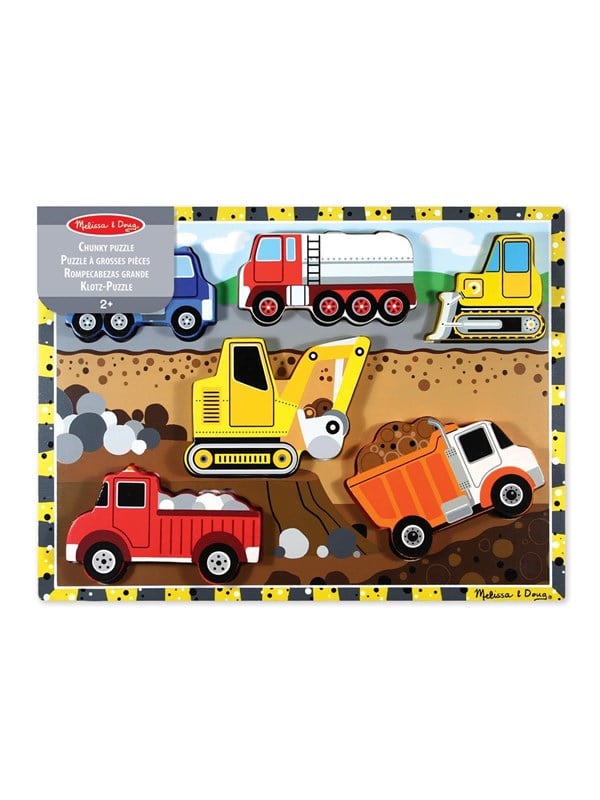 Melissa & Doug Wooden Chunky Puzzle Construction Holz