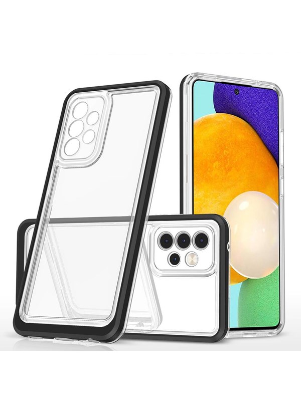 Hurtel Clear 3in1 Case for Samsung Galaxy A73 Frame Cover Gel Black