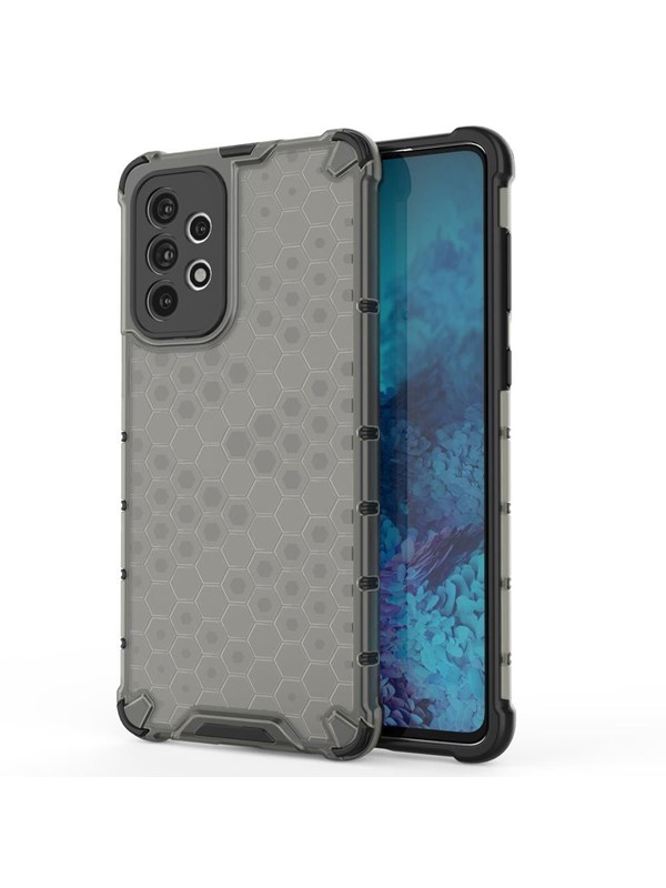 Hurtel Honeycomb Case Armored Cover with a Gel Frame for Samsung Galaxy A73 Black