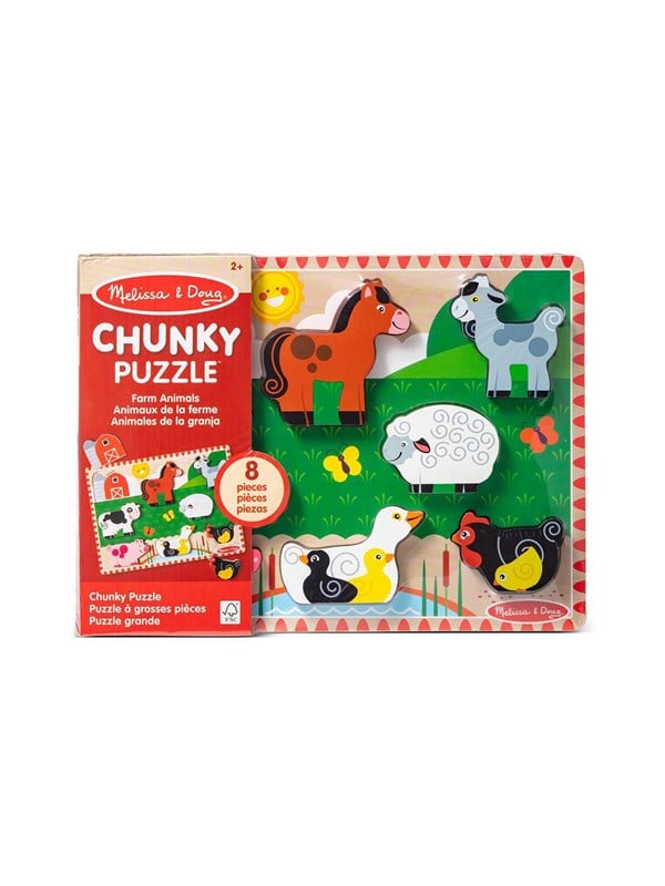 Melissa & Doug Wooden Chunky Puzzle Farm Holz