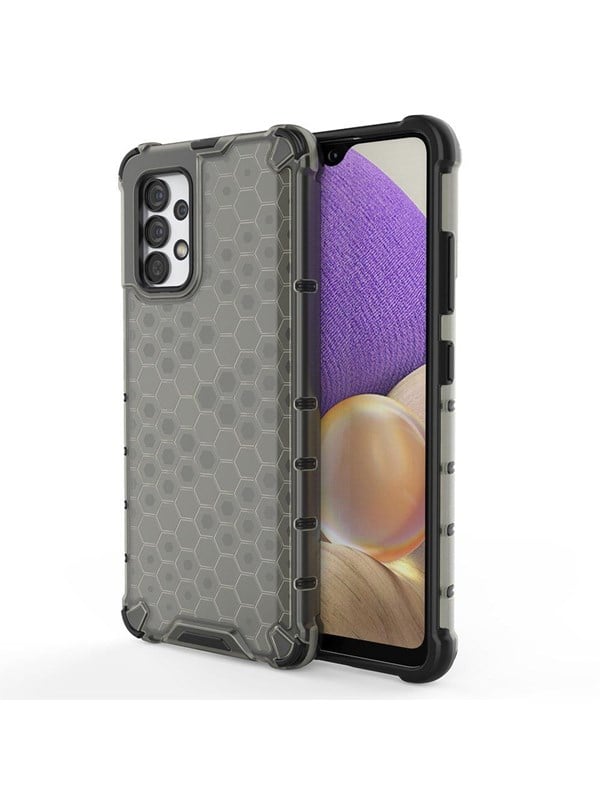 Hurtel Honeycomb Case Armored Cover with a Gel Frame for Samsung Galaxy A03s (166.5) Black