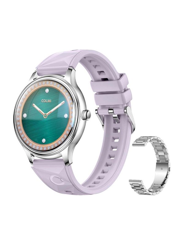 Colmi L28 Bluetooth Runde Smartwatch Edelstahl Silber Armband