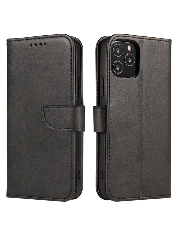 Hurtel Magnet Case elegant Case Cover with a Flap and Stand Function for Samsung Galaxy A73 Black