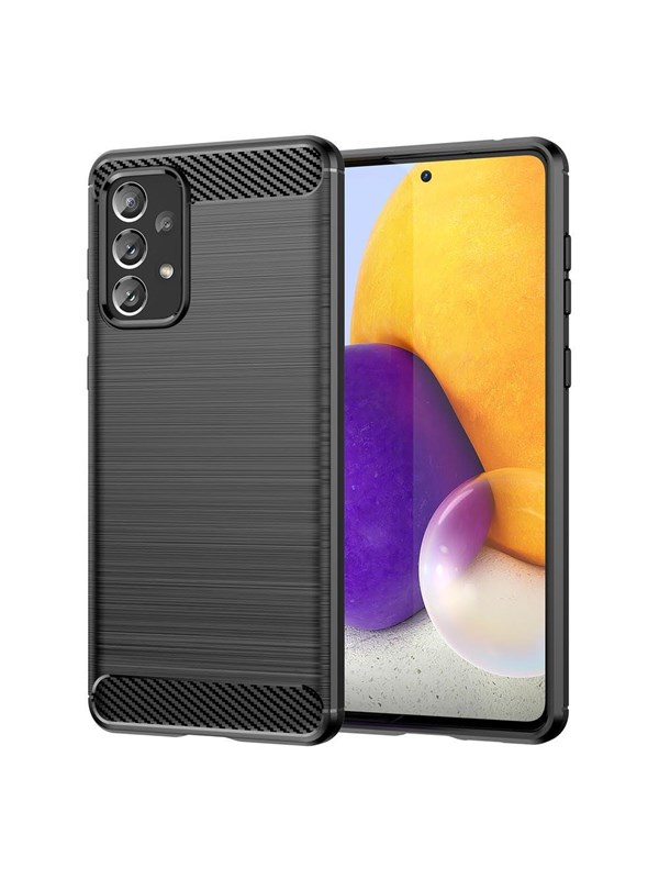 Hurtel Carbon Case Flexible TPU Cover for Samsung Galaxy A73 Black
