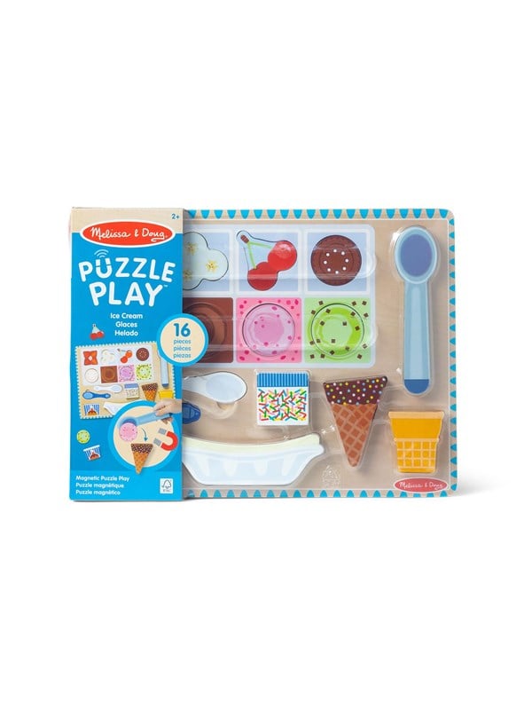Melissa & Doug Wooden Magnetic Puzzle Playset Ice Cream Holz