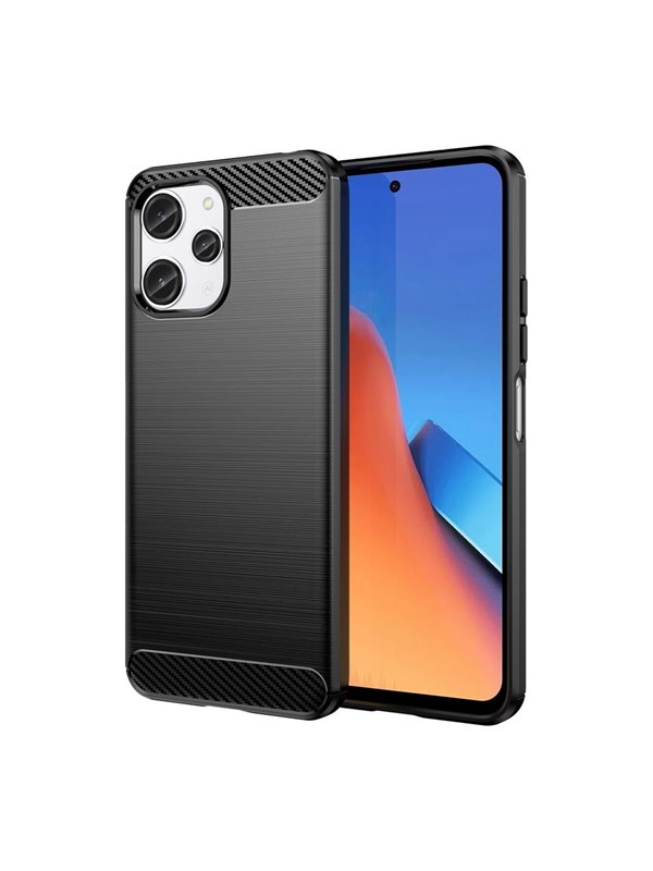 Hurtel Flexible Carbon Pattern Case for Xiaomi Redmi 12 Carbon Case - Black