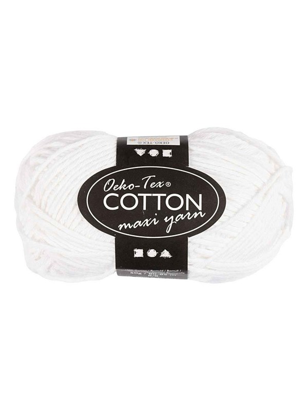 Creativ Company Cotton yarn Size 8/8 L: 80-85 M White - 50gr.