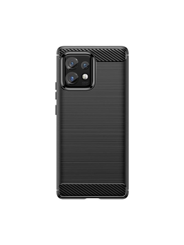 Hurtel Carbon Case Silicone Case for Motorola Edge 40 Pro - Black