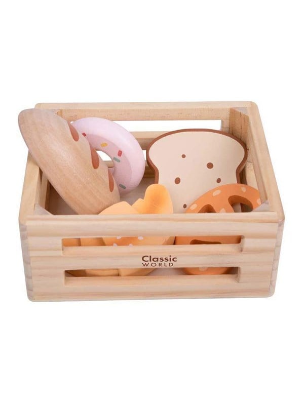 Classic World Wooden Crate with Bread