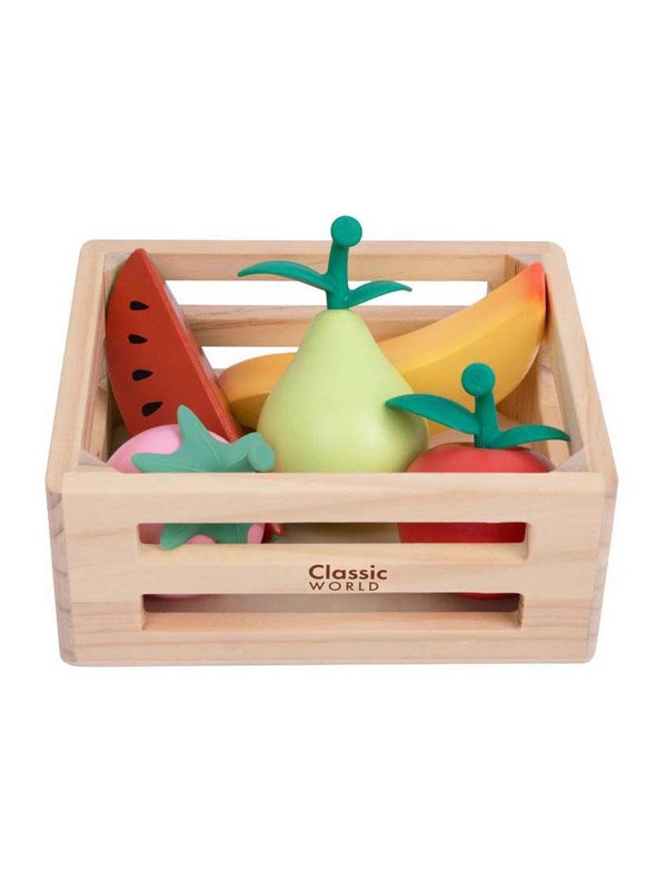 Classic World Wooden Crate with Fruit
