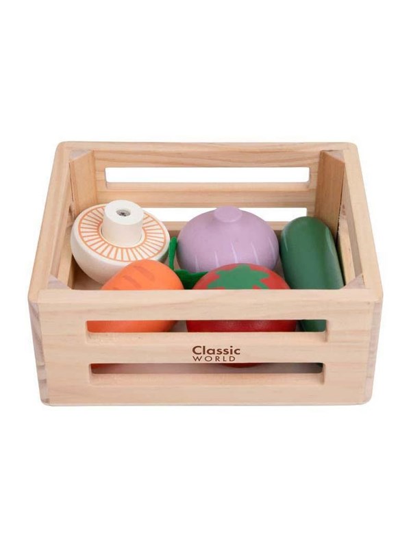 Classic World Wooden Crate with Vegetables