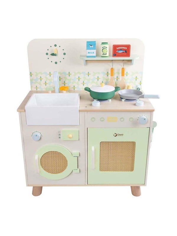 Classic World Wooden Kitchen with Accessories - 14pcs.