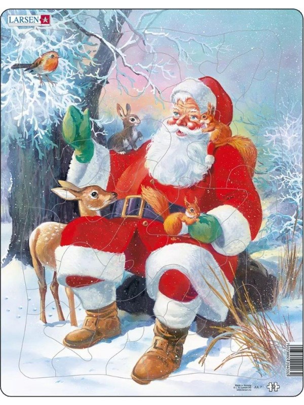 Larsen Puzzles Santa with Animals 32