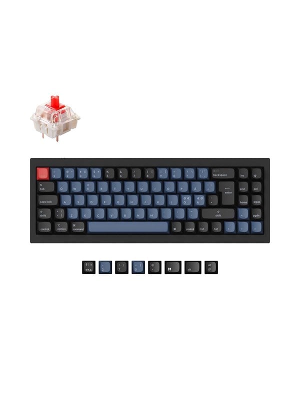 Keychron Q7 QMK Wired - Gateron G Pro Red - Gaming Tastatur (TKL) - 70% - Nordic ISO - Schwarz