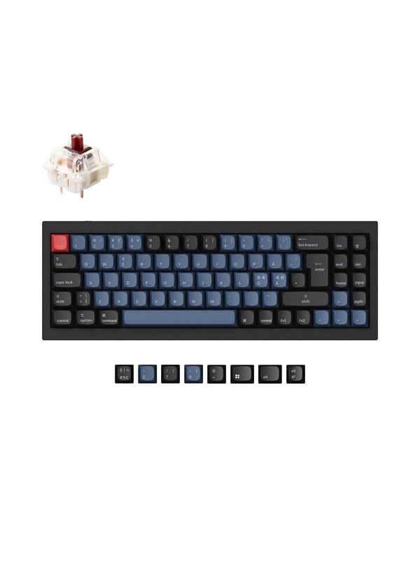 Keychron Q7 QMK Wired - Gateron G Pro Brown - Gaming Tastatur (TKL) - 70% - Nordic ISO - Schwarz