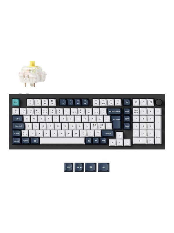 Keychron Q5 Max - keyboard - QMK/VIA custom mechanical fully assembled knob ISO layout collection - QWERTY - Nordic - carbon black Input Device - Tastaturen - Nordisch - Weiss