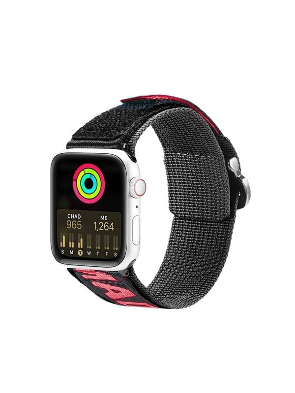 Dux Ducis Strap (Outdoor Version) Apple Watch Ultra Strap SE 9 8 7 6 5 4 3 2 1 (49 45 44 42 mm) Nylon Strap Bracelet Black/Red