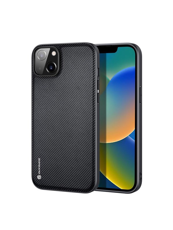 Dux Ducis Fino Case Cover Covered With Nylon Material iPhone 14 Plus Black