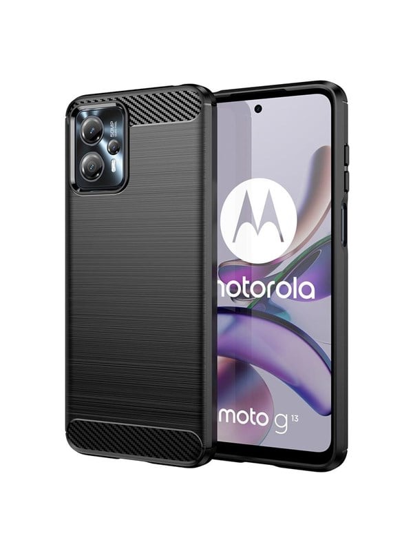 Hurtel Carbon Case for Motorola Moto G13 Flexible Silicone Carbon Cover Black