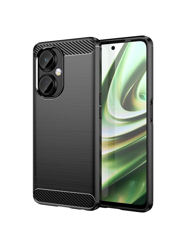 Hurtel Carbon Case for OnePlus Nord CE 3 Flexible Silicone Carbon Cover Black