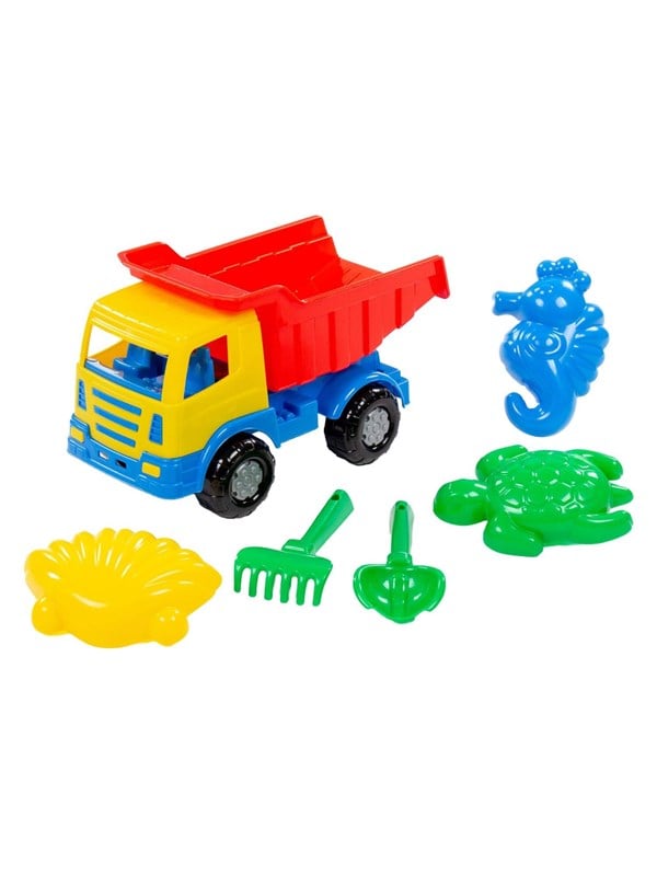 Cavallino Toys Cavallino Classic Dump Truck with Beach Set 6-piece.