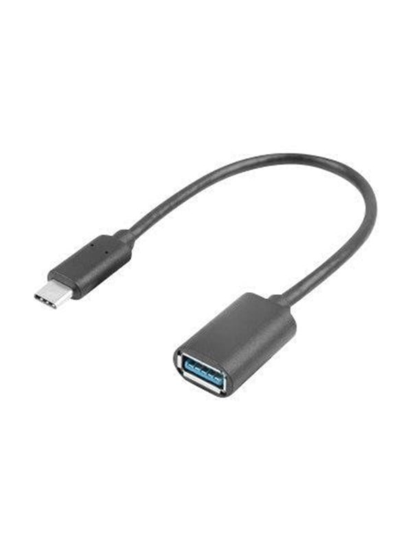 LANBERG USB-C(M)3.1->USB-A(F) Kabel OTG 0,15m schwarz