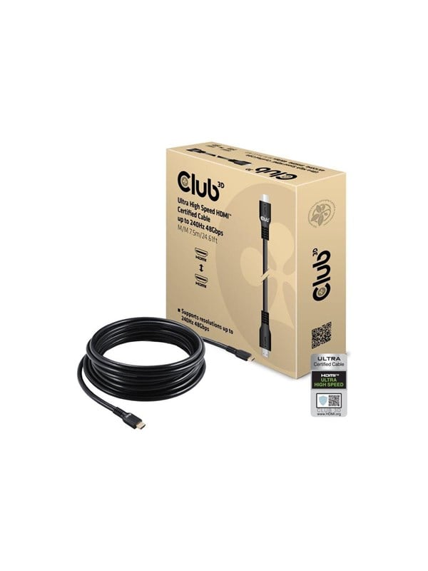 Club3D HDMI-Kabel A -> A 2.1 Ultra High Speed 8K60Hz  7,5m retail