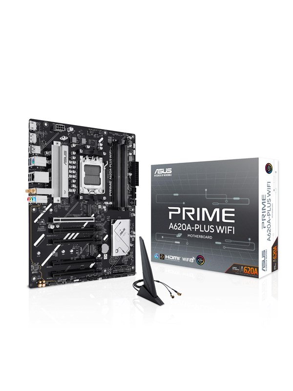 ASUS PRIME A620A-PLUS WIFI Mainboard - AMD A620A - AMD AM5 - DDR5 RAM - ATX