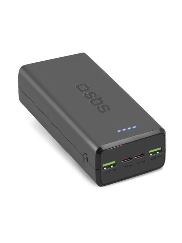 SBS Powerbank TTBB30000PD20K 30000 mAh 2 x USB-C 2 x USB-A - black Powerbank (Akku) - schwarz - 30000 mAh