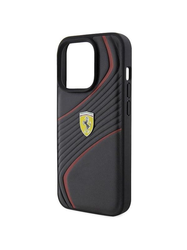 Apple iPhone 15 Pro Schutzhülle Case Twist Metal Logo Schwarz