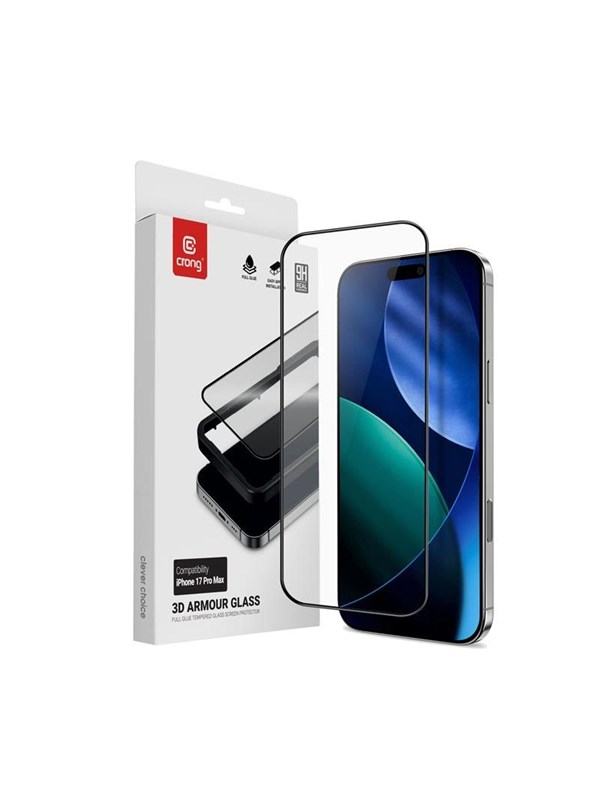 CRONG 3D Armor Glass - Tempered glass iPhone 17 Pro Max + installation frame