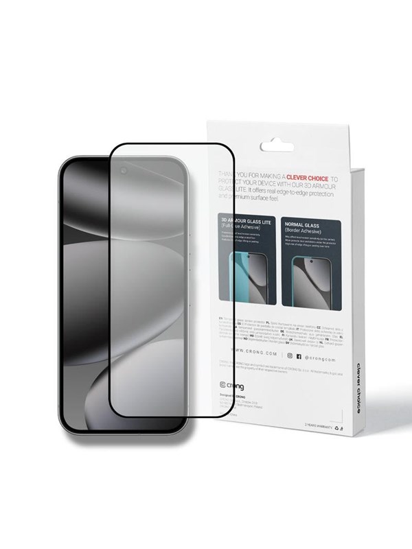 CRONG 3D Armour Glass Lite - Full Glue Tempered Glass for Google Pixel 9 Pro / 10 Pro