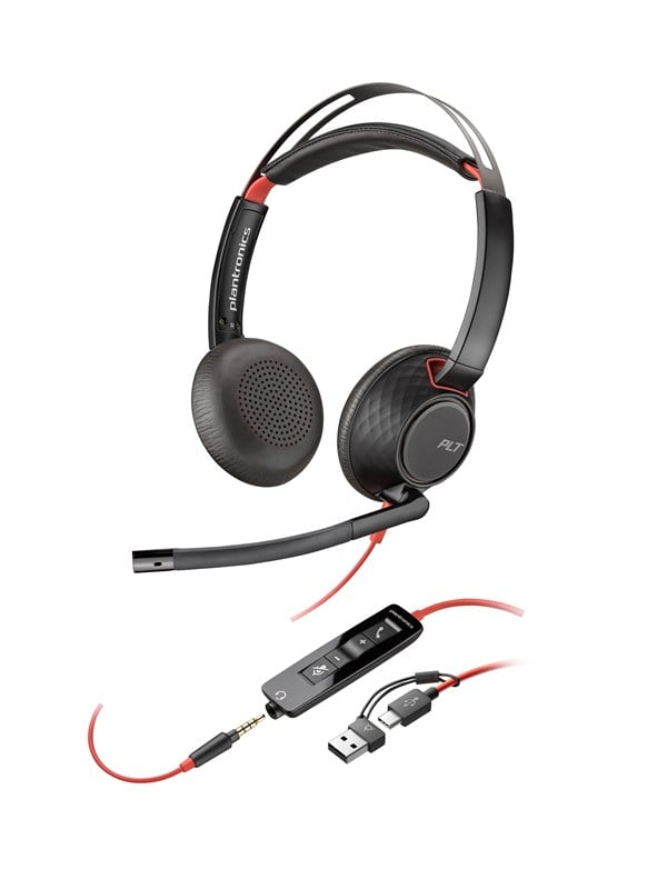 HP Poly Blackwire 5220 USB-C-stereoheadset  35 mm stik USB-CA-adapter bulk 8X231A6
