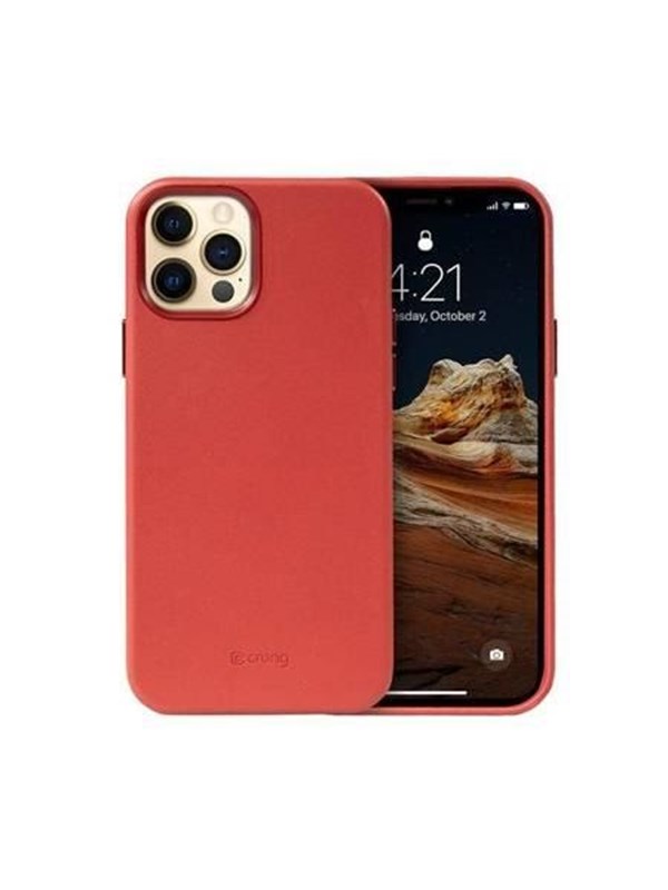CRONG Essential Cover - iPhone 12 Pro Max Faux Leather Case (Red)