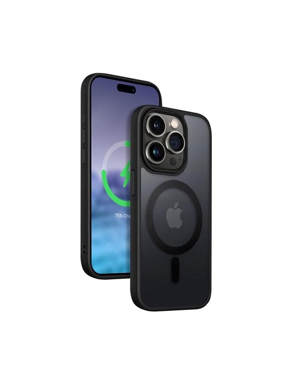 CRONG Hybrid Frost MAG Cover - iPhone 15 Pro MagSafe Case (Black)